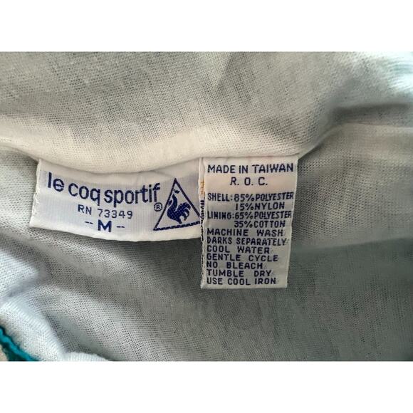 Le Coq Sportif Unisex Collectible Vtg Teal Athletic Golf Pants Retro Style Sz M - Picture 6 of 6